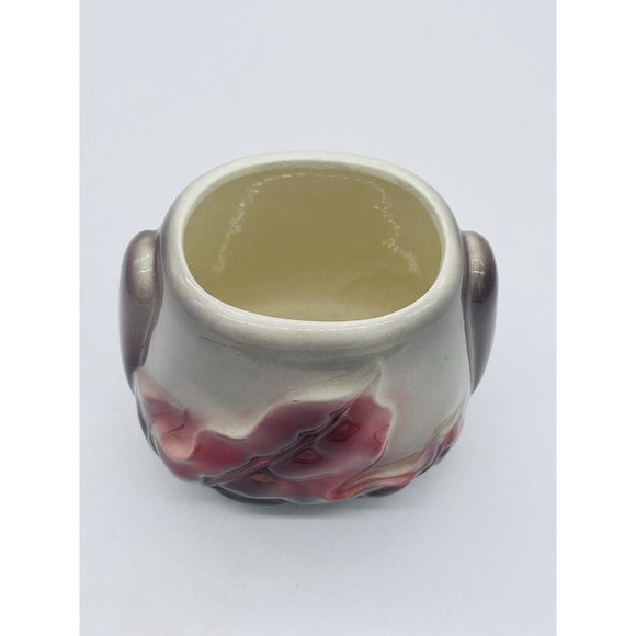 Vintage Royal Copley Art Pottery Planter Vase HARMONY burgundy Leaf planter vase - Picture 5 of 6